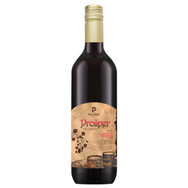 Plavac mali Palihnić Pelješki Vinogradar Desertno vino proizvedeno na tradicionalan način od najkvalitetnijeg grožđa sorte plavac maliP Poslužuje se rashlađen kao aperitiv, uz desert ili suho voće Svoj bogat okus duguje strmim padinama Pelješaca Plavac mali je crno suho vino proizvedeno od grožđa autohtone sorte Plavac mali Dokazano najbolji položaj za uzgoj sorte Plavac mali - Pelješac Prepoznatljiv okus koji samo Pelješac može ponuditi Pažljiva prerada i njega u bačvama Vino koje odlično prezentira svu raskoš sorte plavac mali Plavac mali autohtona sorta "roditelja"  Zinfandel/ Prmitivo / Crljenak / Kaštelanski Crljenak / Pribridrag Naruči online dostavu vina Plavac mali
