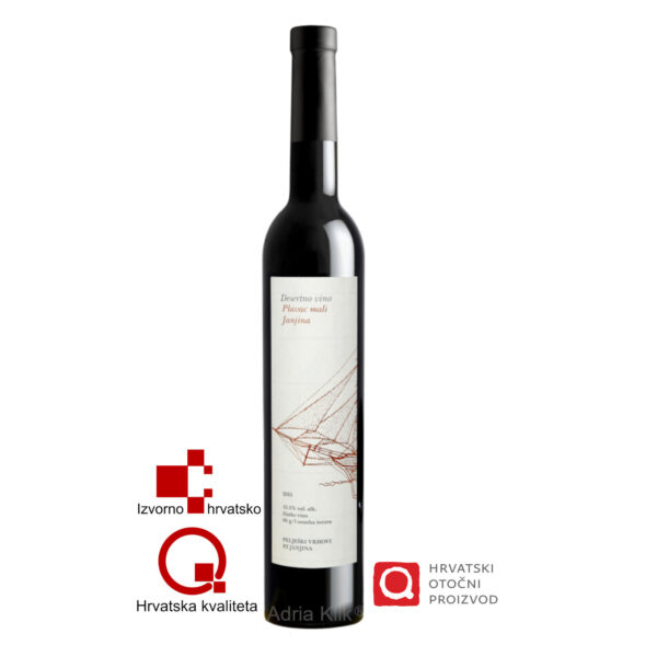 Prošek Desertno vino Plavac mali 0,5l Pelješki Vrhovi Janjina