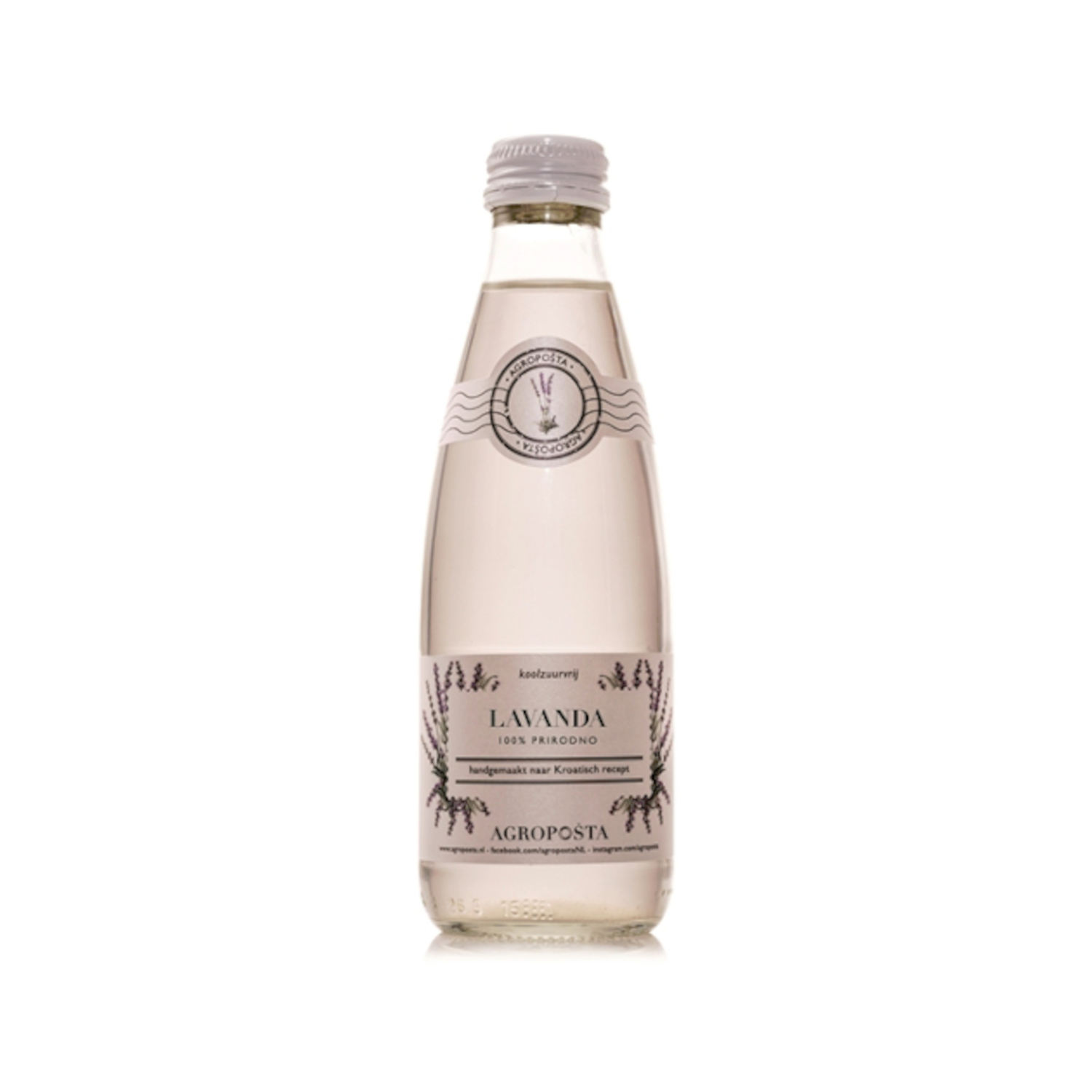 Lavanda 100% Prirodni Sok 250 ml Agropošta Prirodna aroma nježno ljubičastih pupoljaka organske lavande u čaši Naruči dostavu