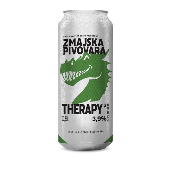 Therapy je predstavnik novijega pivskog stila Session IPA i odlikuje se bogatstvom osvježavajućih hmeljnih aroma grejpa, naranče, ananasa i borovine te niskim udjelom alkohola