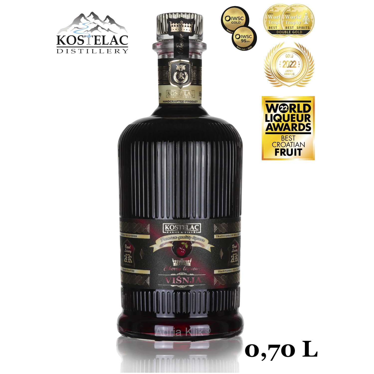 WORLD SPIRITS AWARDS – Double gold JAPAN AWARDS - Gold medal WORLD LIQUEUR AWARDS LONDON - TROPHY BEST CROATIAN FRUIT LIQUEUR WORLD LIQUEUR AWARDS LONDON - GOLD MEDAL INTERNATIONAL WINE & SPIRIT COMPETITION LONDON - GOLD