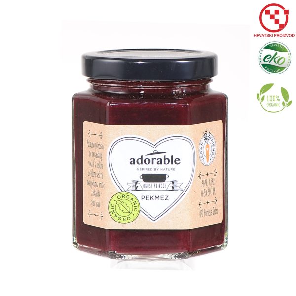 Organic Pekmez od Organskog Bobićastog Voća 180g Adorable Pekmez od bobičastog voća iz organskog uzgoja s niskim udjelom dodanog šećera (do 15%) Sastojci: maline, kupine, borovnice, ribizli, bio šećer od šećerne trske, agar Pekmez za svaki dan Organski proizvod Brza dostava